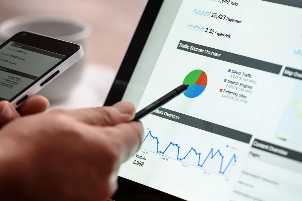 Digital marketing analytics dashboard on laptop screen